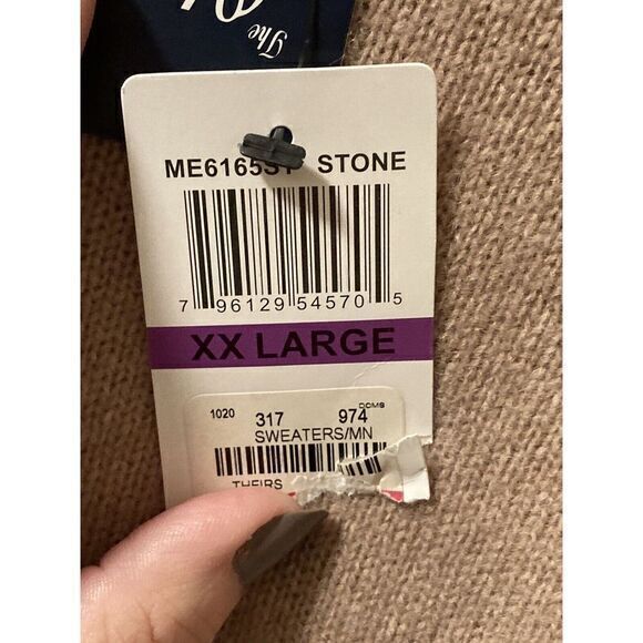 Oliver & Burke Sweater Size XXL Long Sleeve Crewneck NWT Lambswool‎ Beige - Picture 9 of 10